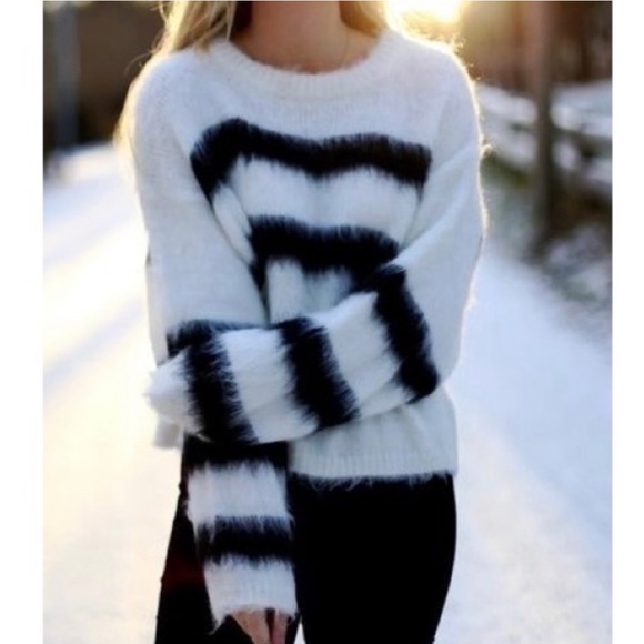 Striped Fuzzy Sweater - Picture 3 of 6